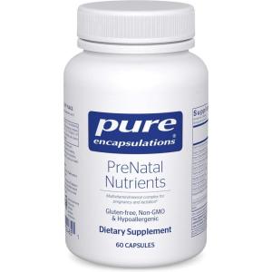 Pure Encapsulations PreNatal Nutrients – for Pregnancy & Lactation – Aids Energy & DNA Development* – with Folate, Choline & Iron – Gluten Free & Non-GMO – 120 Capsules(60 Count (Pack of 1))