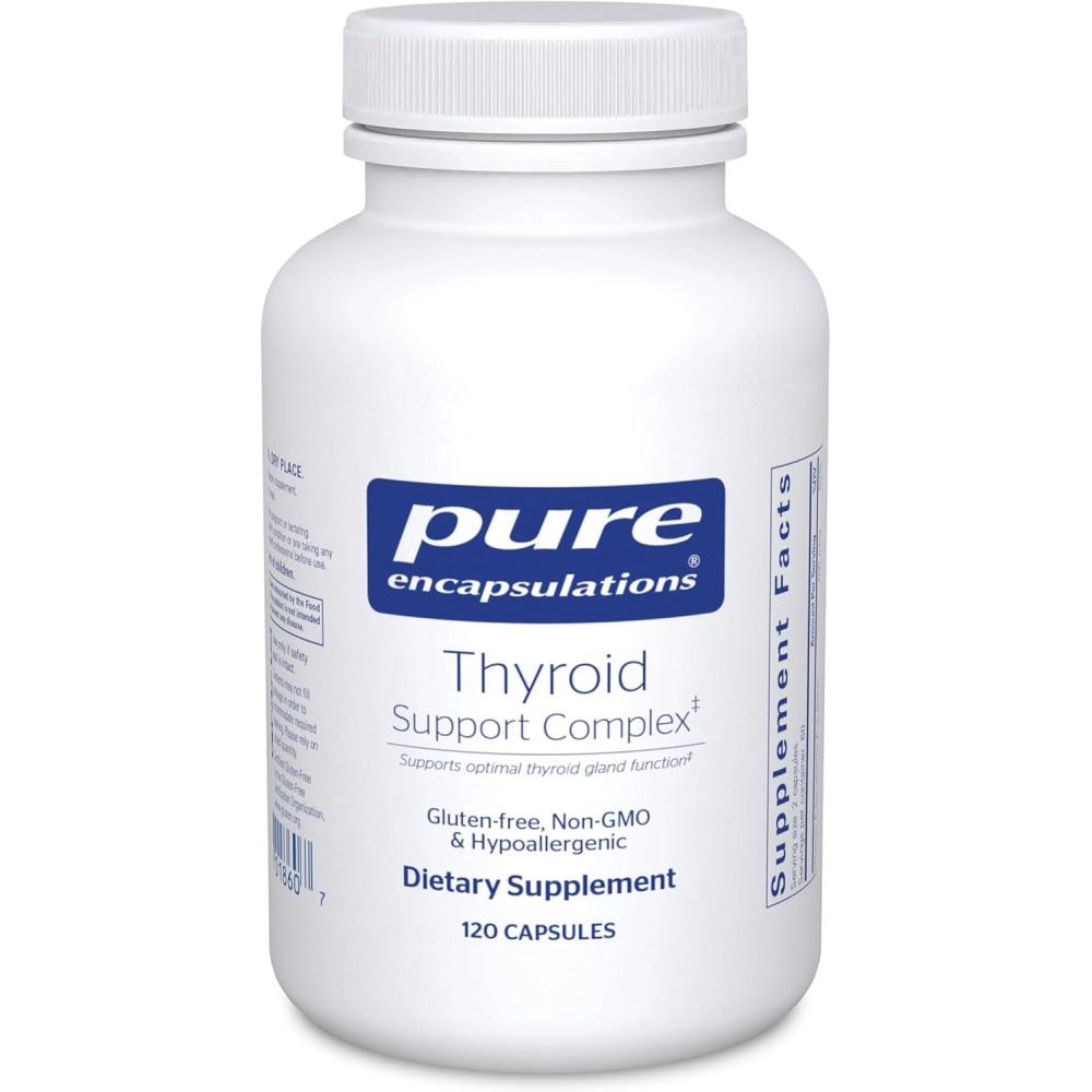 image:imagePure Encapsulations Thyroid Support Complex Supports Thyroid Health Antioxidant Infusion with Ashwagandha amp Iodine NonGMO amp Vegetarian 120 Capsules120 Count Pack of 1