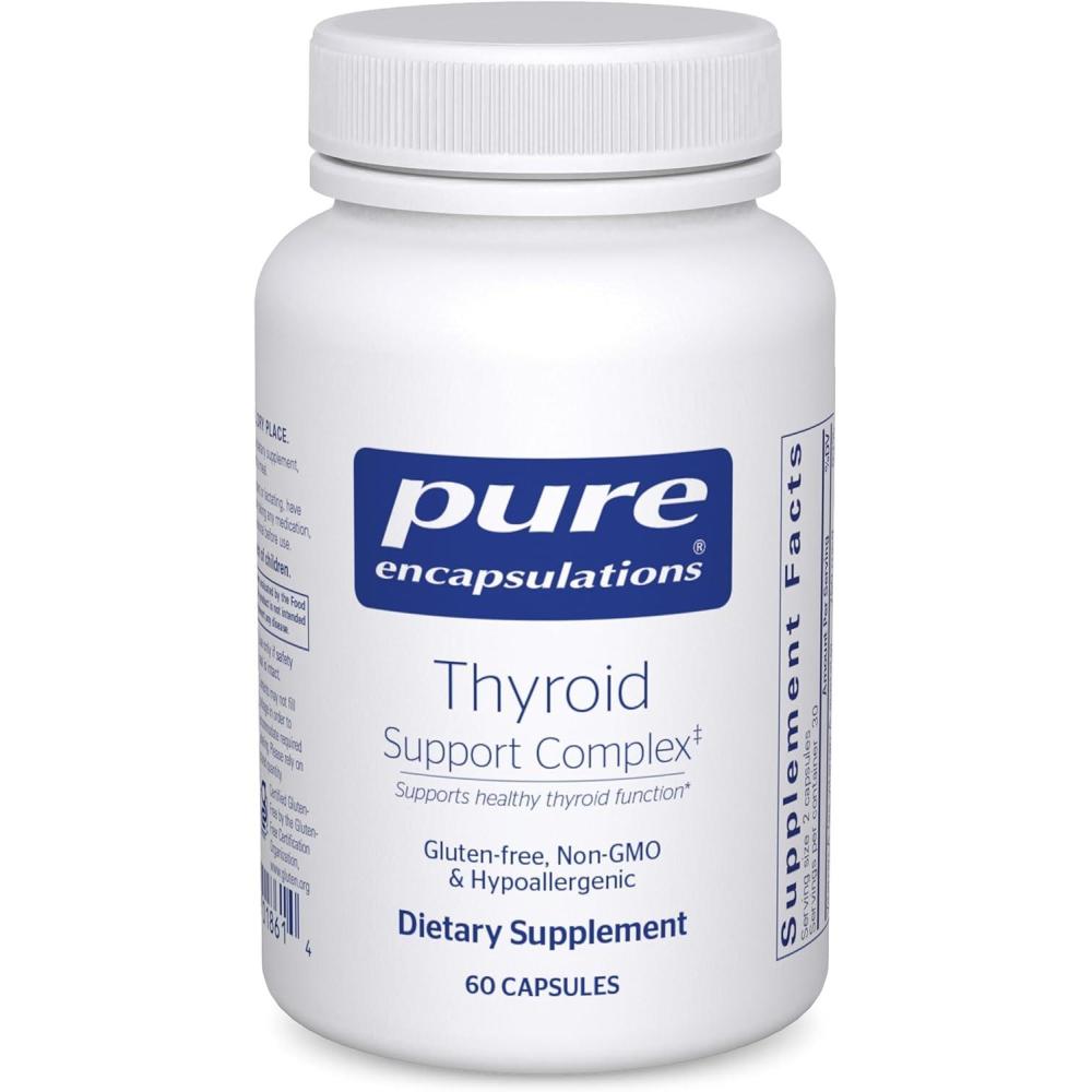 image:imagePure Encapsulations Thyroid Support Complex Supports Thyroid Health Antioxidant Infusion with Ashwagandha amp Iodine NonGMO amp Vegetarian 120 Capsules60 Count Pack of 1