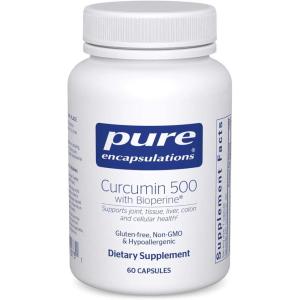 Pure Encapsulations Curcumin 500 with Bioperine – Antioxidant Supplement to Support Joints, Tissue, Liver, Colon & Cellular Health* – with Turmeric Curcumin & Bioperine – 120 Capsules(60 Count (Pack of 1))