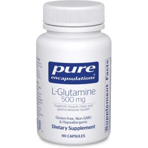 Pure Encapsulations L-Glutamine 500 mg – Supplement for Immune and Digestive Support, Gut Health and Lining, Metabolism, and Muscle Support* – with Free-Form L-Glutamine – 90 Capsules
