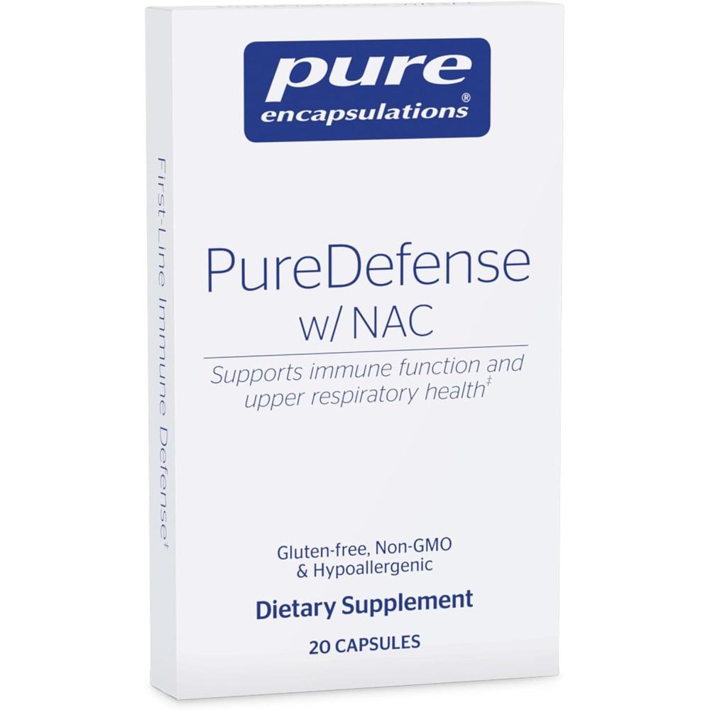 image:imagePure Encapsulations PureDefense with NAC Enhances FirstLine Immune Defense and Upper Respiratory Health 20 Capsules20 Count Pack of 1