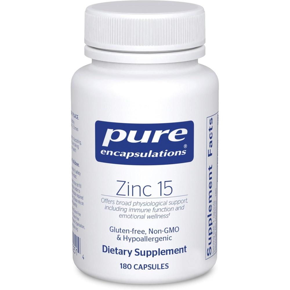 image:imagePure Encapsulations Zinc 15 mg Zinc Picolinate Supplement for Immune System Support Growth amp Development for Wound Healing 180 Capsules180 Count Pack of 1
