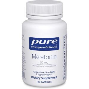 Pure Encapsulations Melatonin 20 mg – Not Intended for Sleep Support – for Immune System & Healthy Cells – 99.5% Purity Melatonin – Gluten Free & Non-GMO – 180 Capsules(180 Count (Pack of 1))