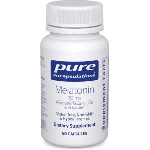 Pure Encapsulations Melatonin 20 mg – Not Intended for Sleep Support – for Immune System & Healthy Cells – 99.5% Purity Melatonin – Gluten Free & Non-GMO – 180 Capsules(60 Count (Pack of 1))