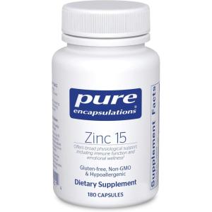 Pure Encapsulations Zinc 15 mg – Zinc Picolinate Supplement for Immune System Support, Growth & Development – for Wound Healing – 180 Capsules(180 Count (Pack of 1))