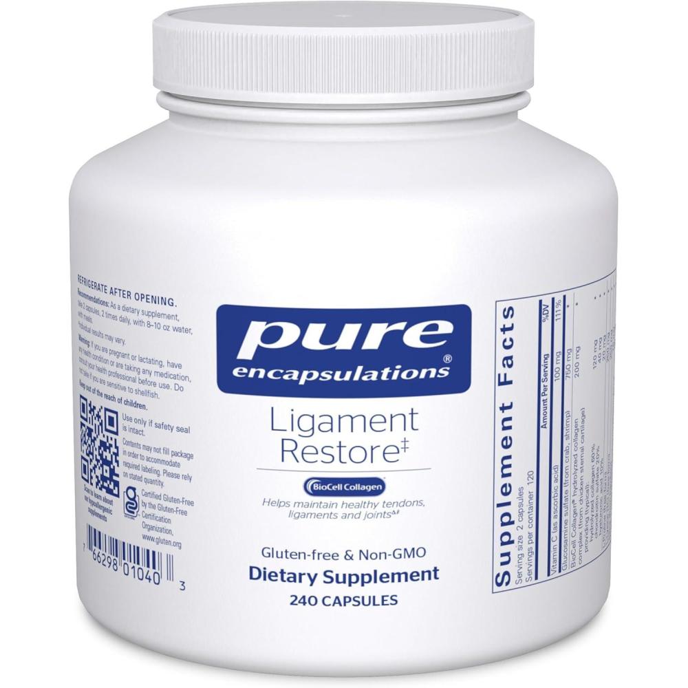 image:imagePure Encapsulations Ligament Restore Dietary Supplement Helps Maintain Healthy Tendons Ligaments and Joints 120 Capsules1 Count Pack of 240