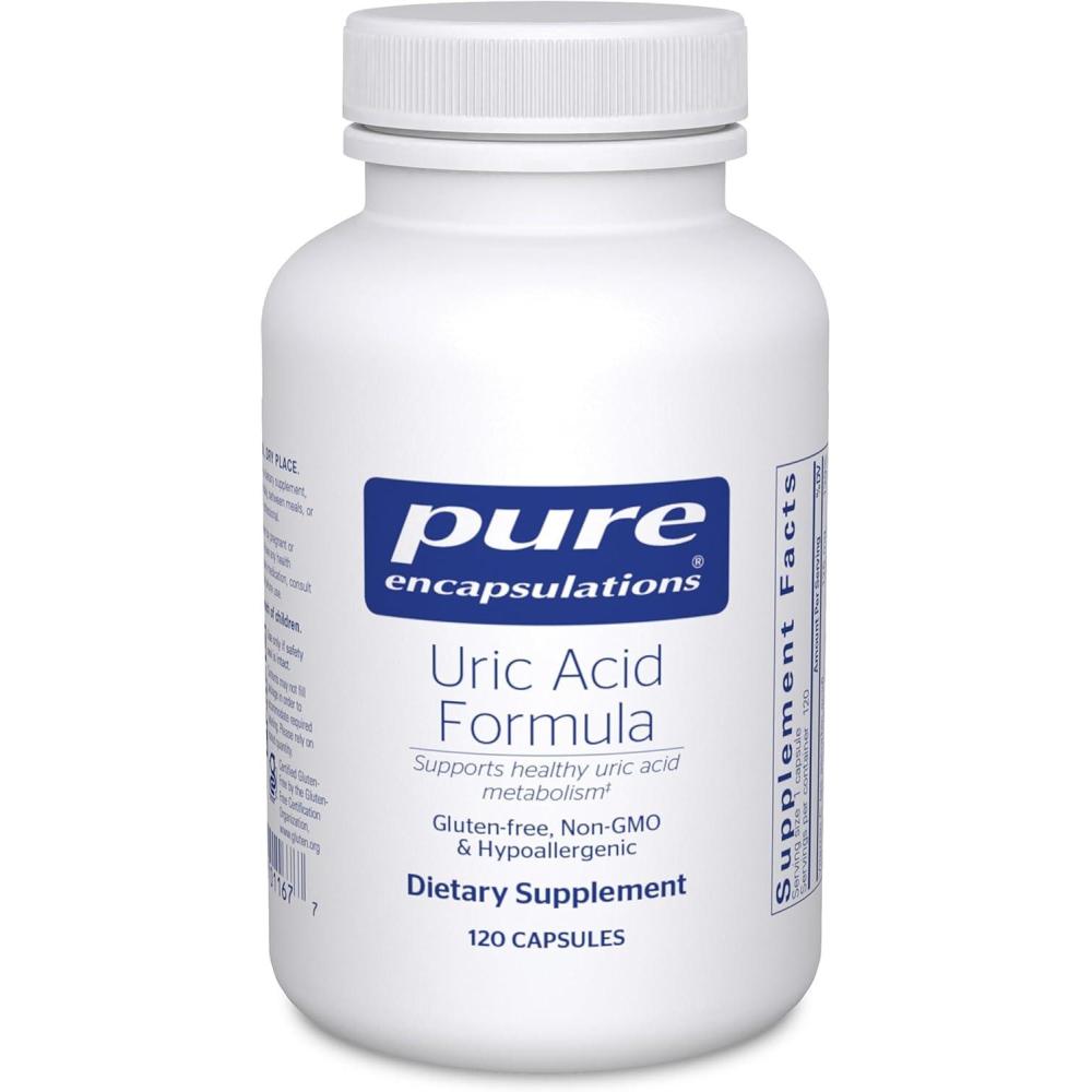 image:imagePure Encapsulations Uric Acid Formula Hypoallergenic Supplement with Vitamins and Herbal Extracts to Support Healthy Uric Acid Metabolism 120 Capsules120 Count Pack of 1