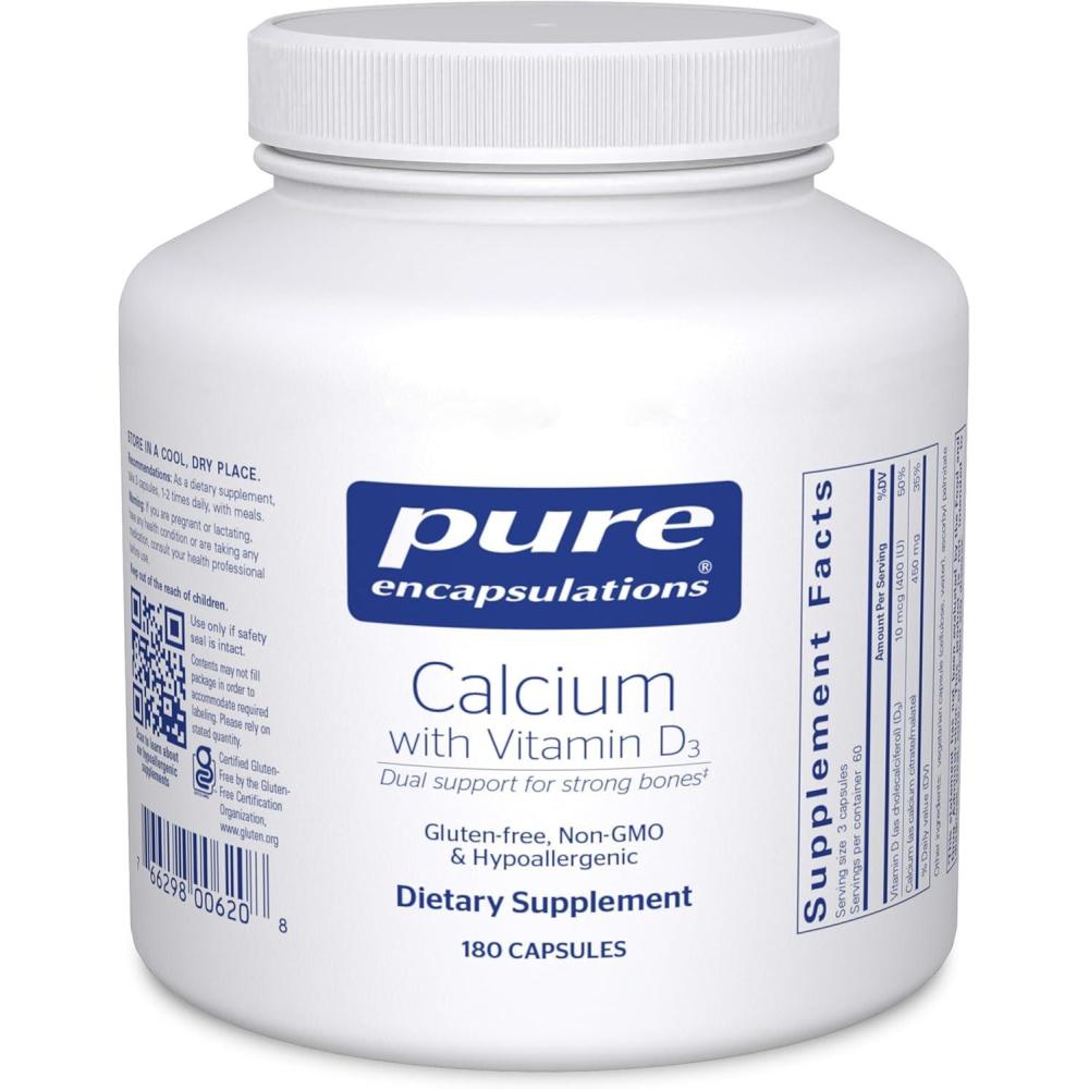 image:imagePure Encapsulations Calcium with Vitamin D3 Dietary Supplement to Support Bone Colon and Cardiovascular Health 180 Capsules