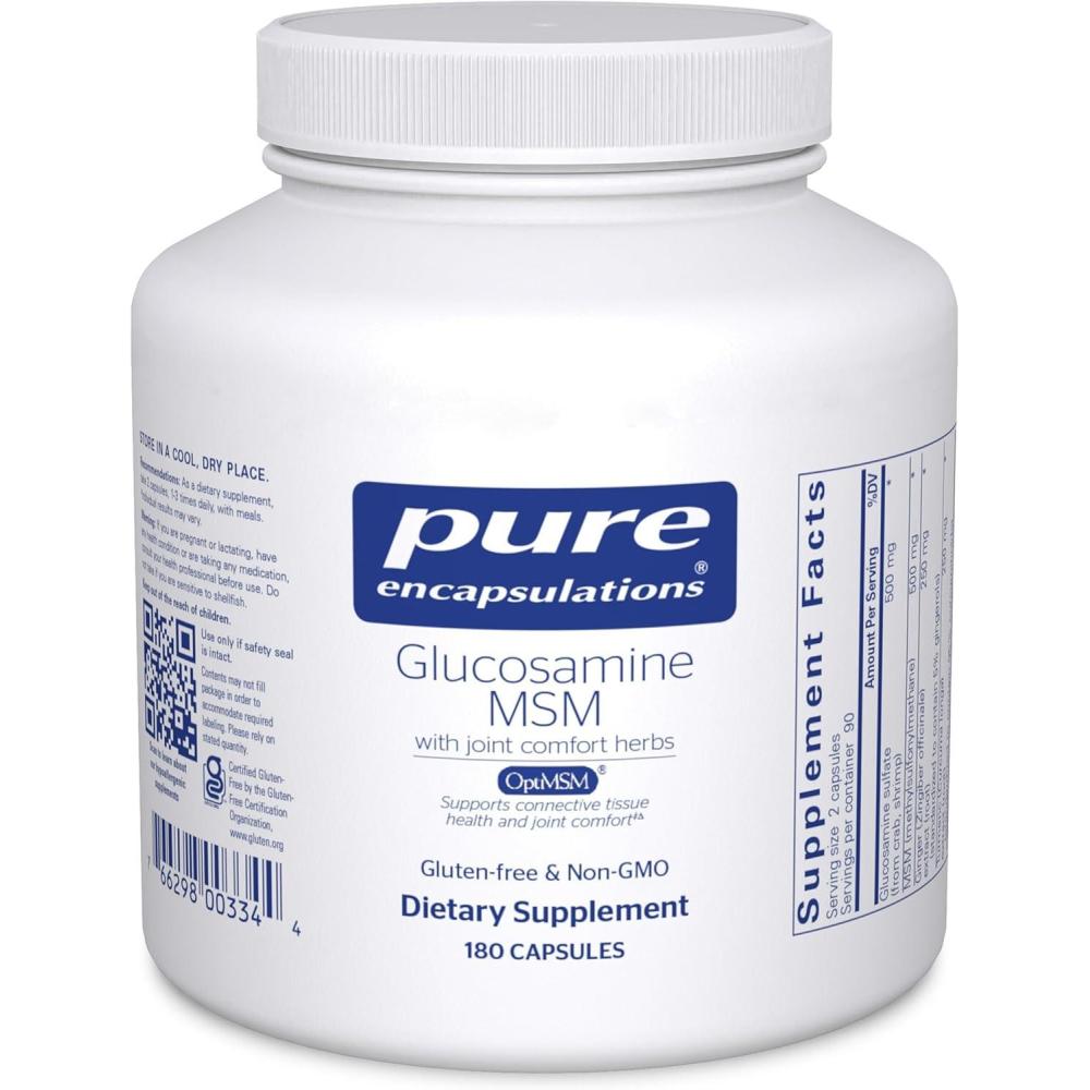 image:imagePure Encapsulations Glucosamine MSM Supplement for Joint Support Mobility Comfort Cartilage Health and Connective Tissue 360 Capsules180 Count Pack of 1