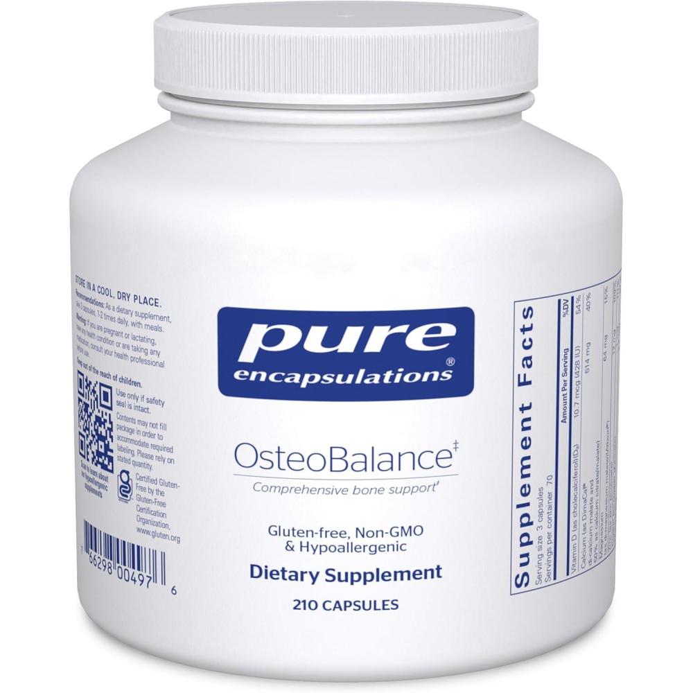 image:imagePure Encapsulations OsteoBalance Hypoallergenic Supplement to Promote Calcium Absorption and Enhance Healthy Bone Mineralization 351 Capsules210 Count Pack of 1
