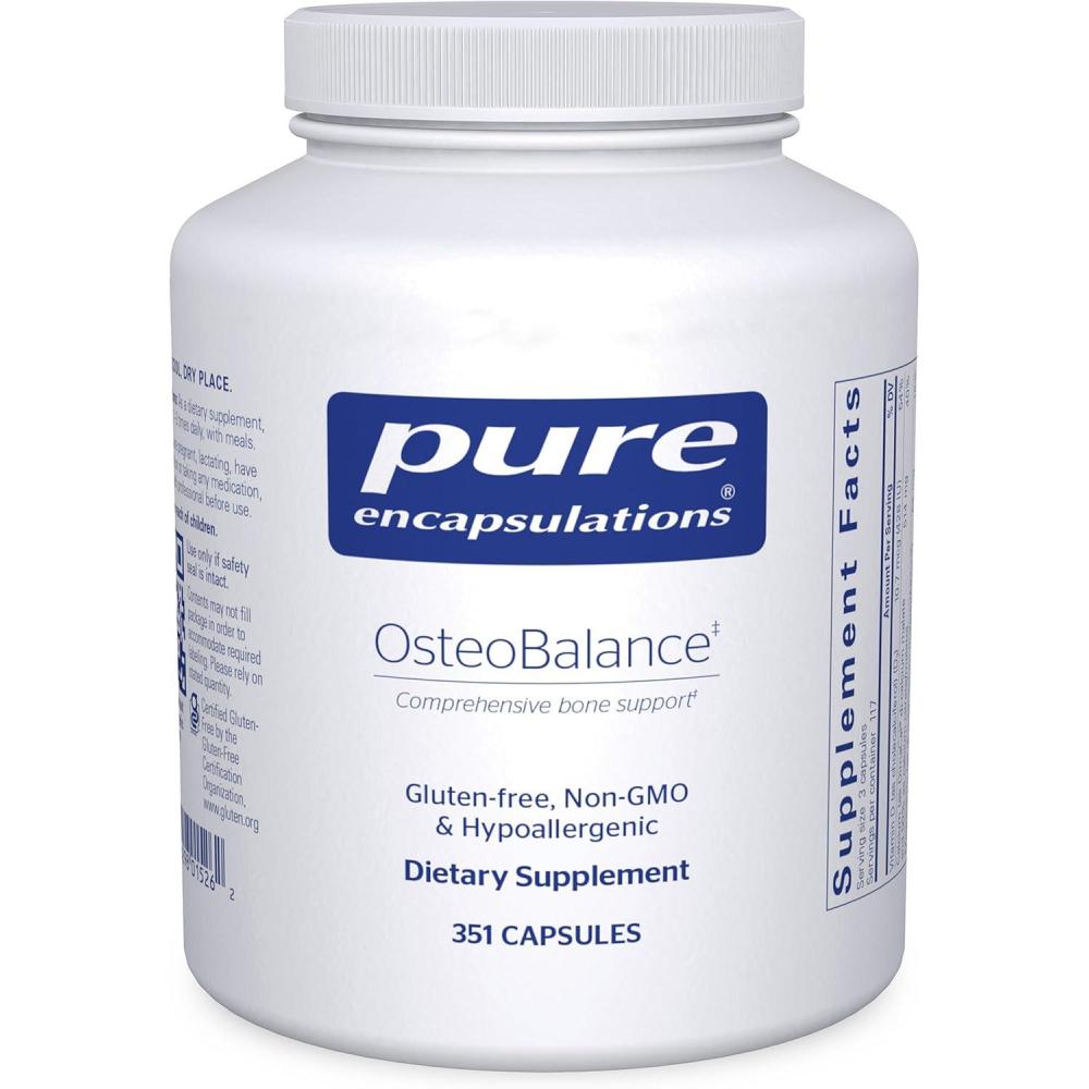 image:imagePure Encapsulations OsteoBalance Hypoallergenic Supplement to Promote Calcium Absorption and Enhance Healthy Bone Mineralization 351 Capsules351 Count Pack of 1