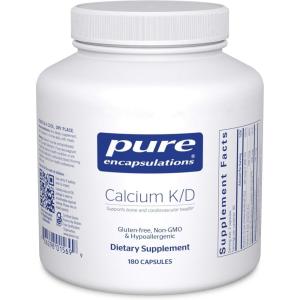 Pure Encapsulations Calcium K/D | Supplement for Bone Strength, Immune System, Colon, and Cardiovascular Health* | 180 Capsules(180 Count (Pack of 1))