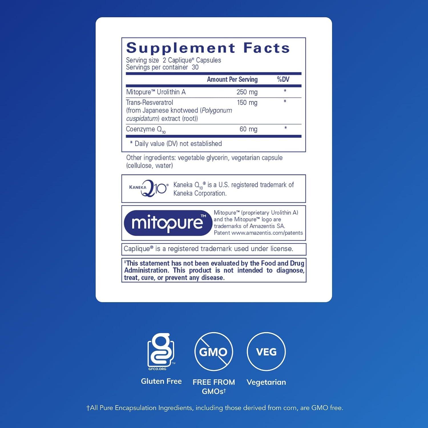 image:imagePure Encapsulations Renual Urolithin A Supplement Support for Muscle Function Cellular Energy Production Mitochondrial Health and Healthy Aging 60 Caplique Capsules