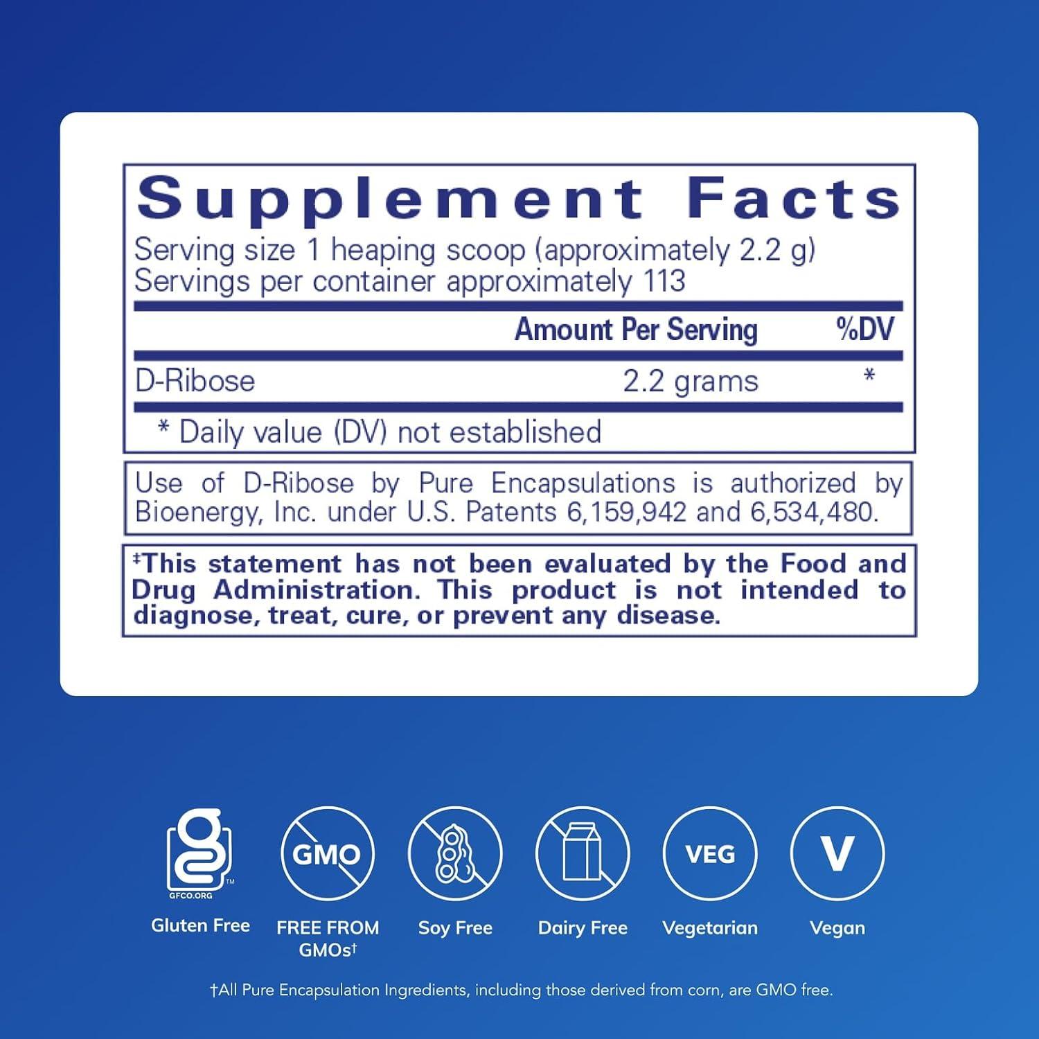 image:imagePure Encapsulations Ribose Hypoallergenic Supplement with Rapid Energy Repletion for Intense Exercise 88 Ounces