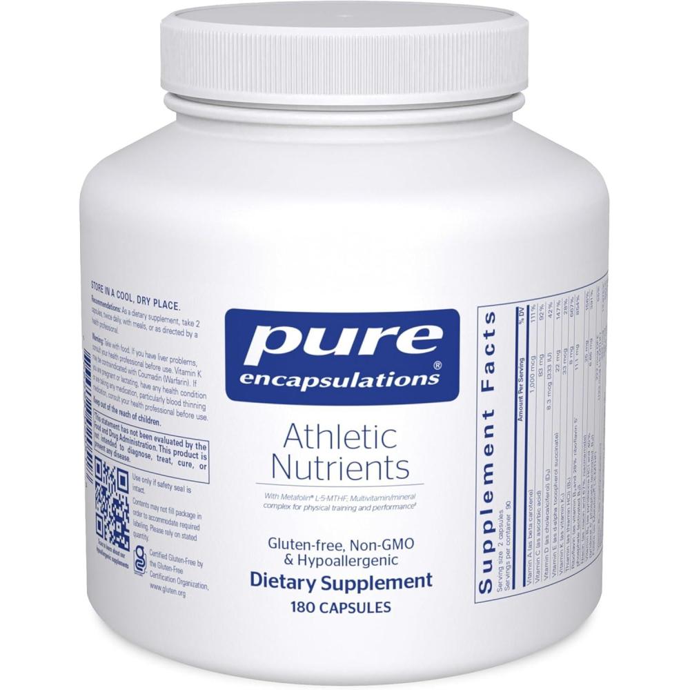 image:imagePure Encapsulations Athletic Nutrients MultivitaminMineral Complex for Exercise Performance and Training 180 Capsules180 Count Pack of 1