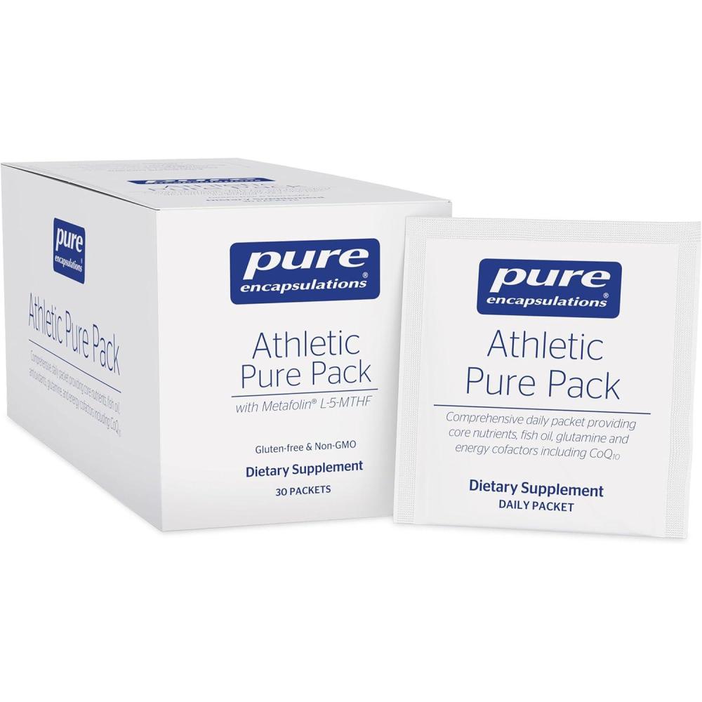 image:imagePure Encapsulations Athletic Pure Pack Comprehensive Daily Packet Providing Core Nutrients Fish Oil Antioxidants Glutamine and Energy Cofactors Including CoQ10 and KreAlkalyn 30 Packets