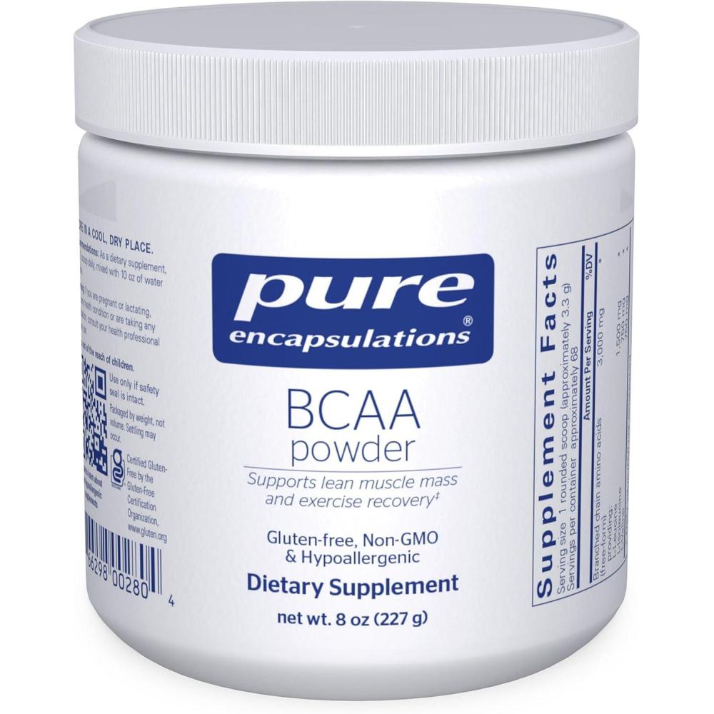 image:imagePure Encapsulations BCAA Powder Hypoallergenic Supplement to Support Muscle Function During Exercise 8 Ounces