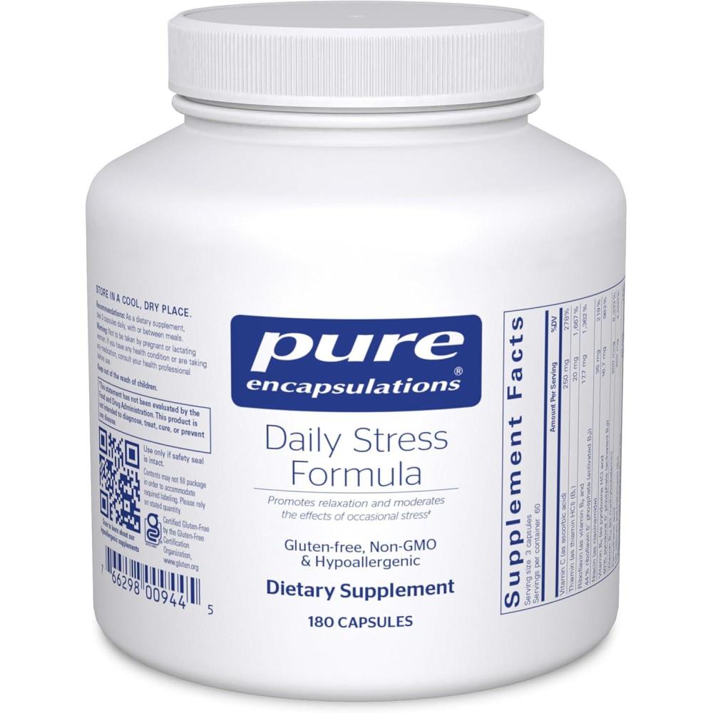 image:imagePure Encapsulations Daily Stress Formula Promotes Relaxation and Moderates the Effects of Occasional Stress 180 Capsules180 Count Pack of 1