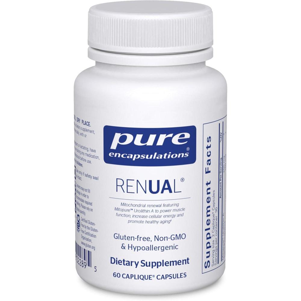 image:imagePure Encapsulations Renual Urolithin A Supplement Support for Muscle Function Cellular Energy Production Mitochondrial Health and Healthy Aging 60 Caplique Capsules