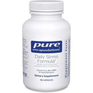 Pure Encapsulations Daily Stress Formula | Promotes Relaxation and Moderates the Effects of Occasional Stress*| 180 Capsules(90 Count (Pack of 1))