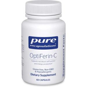 Pure Encapsulations OptiFerin-C – for Red Blood Cells & Energy – Iron Absorption Support – Energy Supplement* – Vitamin C Enriched – Gluten Free & Non-GMO – 60 Capsules