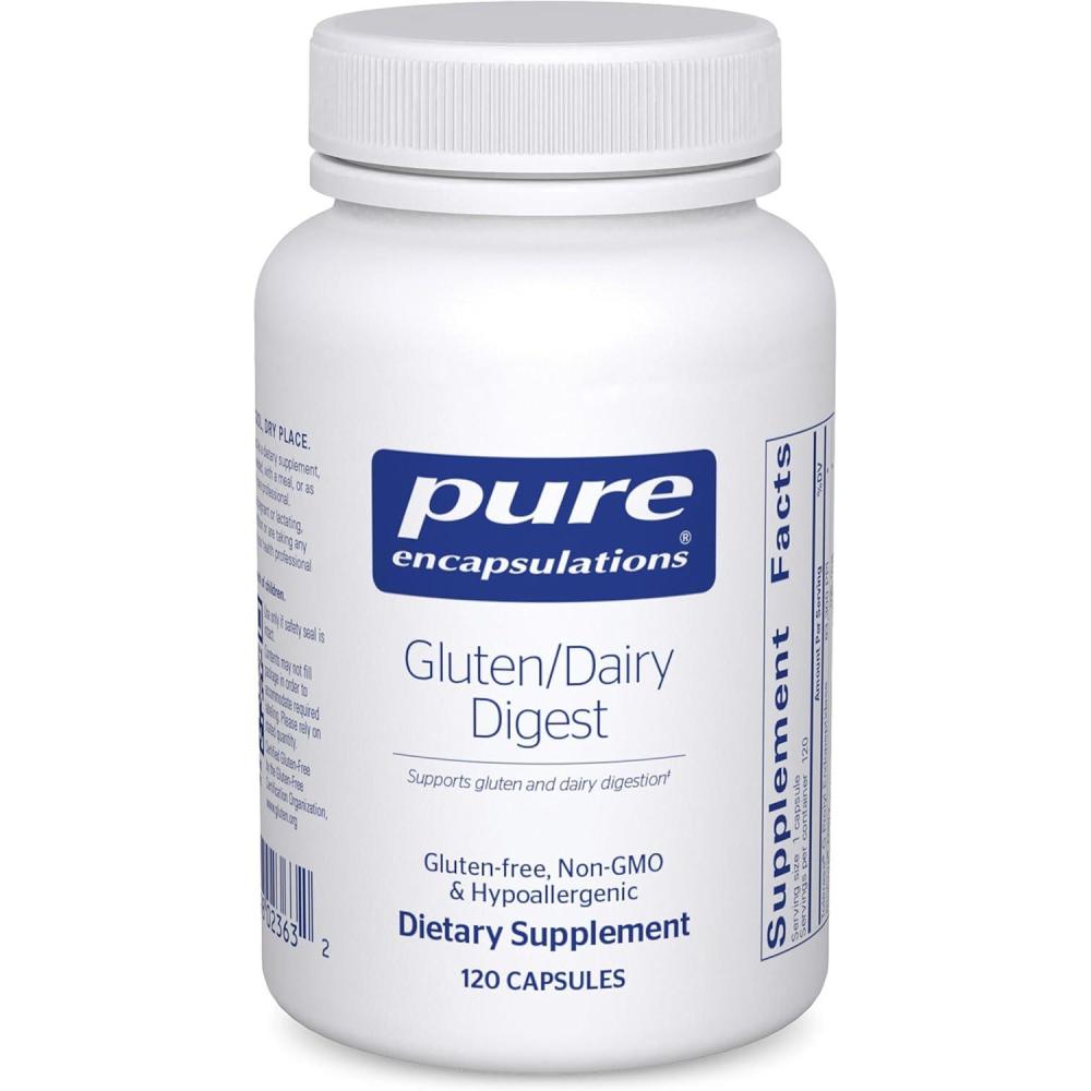 image:imagePure Encapsulations GlutenDairy Digest Unique Mix of Enzymes to Support Healthy Gluten and Dairy Digestion 60 Capsules120 Count Pack of 1