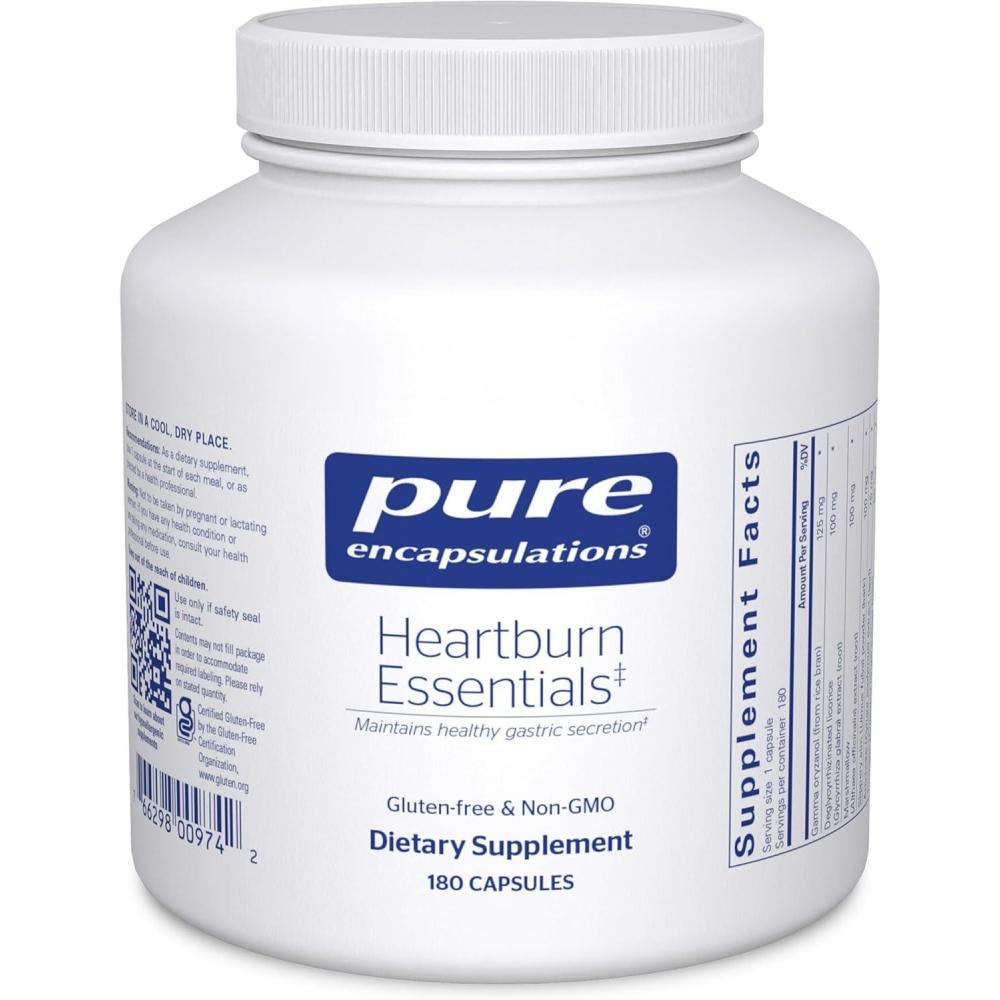 image:imagePure Encapsulations Heartburn Essentials Dietary Supplement Helps Decrease Occurrences of Occasional Heartburn amp Indigestion with Slippery Elm Bark 180 Capsules180 Count Pack of 1