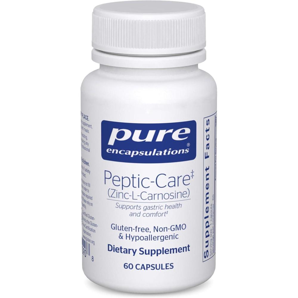 image:imagePure Encapsulations PepticCare ZincLCarnosine Gut Health amp Antioxidant Supplement Supports Gastric Health Vegan amp GlutenFree 60 Capsules60 Count Pack of 1