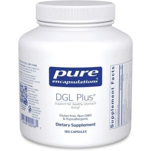 Pure Encapsulations DGL Plus – Gut Health Supplements for Men & Women – with Marshmallow Root, Aloe Vera Extract & Slippery Elm Bark – Non-GMO & Vegan – 60 Capsules(180 Count (Pack of 1))