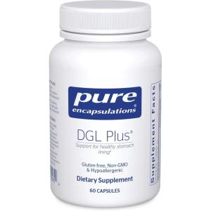 Pure Encapsulations DGL Plus – Gut Health Supplements for Men & Women – with Marshmallow Root, Aloe Vera Extract & Slippery Elm Bark – Non-GMO & Vegan – 60 Capsules(60 Count (Pack of 1))