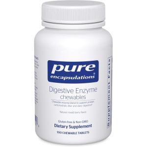 Pure Encapsulations Digestive Enzyme Chewables | Chewable Enzyme Blend to Support Protein, Carbohydrate, Fiber, and Dairy Digestion | 100 Chewable Tablets
