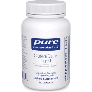 Pure Encapsulations Gluten/Dairy Digest | Unique Mix of Enzymes to Support Healthy Gluten and Dairy Digestion* | 60 Capsules(120 Count (Pack of 1))