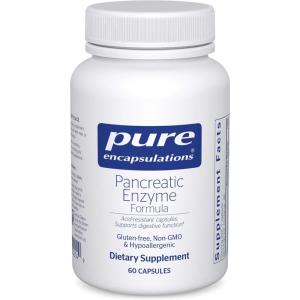 Pure Encapsulations Pancreatic Enzyme Formula – Digestive Enzymes for Digestion – Strengthens Gut Health* – Targeted Delivery Capsules – Gluten Free & Non-GMO – 180 Capsules(60 Count (Pack of 1))