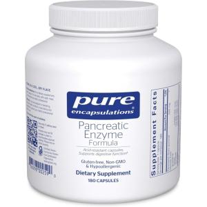 Pure Encapsulations Pancreatic Enzyme Formula – Digestive Enzymes for Digestion – Strengthens Gut Health* – Targeted Delivery Capsules – Gluten Free & Non-GMO – 180 Capsules(180 Count (Pack of 1))