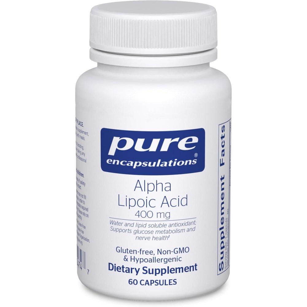 image:imagePure Encapsulations Alpha Lipoic Acid 400 mg ALA Supplement for Liver Support Antioxidants Nerve and Cardiovascular Health Free Radicals and Carbohydrate Support 60 Capsules60 Count Pack of 1
