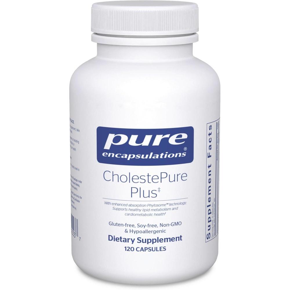 image:imagePure Encapsulations CholestePure Plus 120s Supports Lipid Metabolism amp Heart Health Berberine Supplement with Citrus Bergamot Gluten Free amp NonGMO 120 Capsules120 Count Pack of 1
