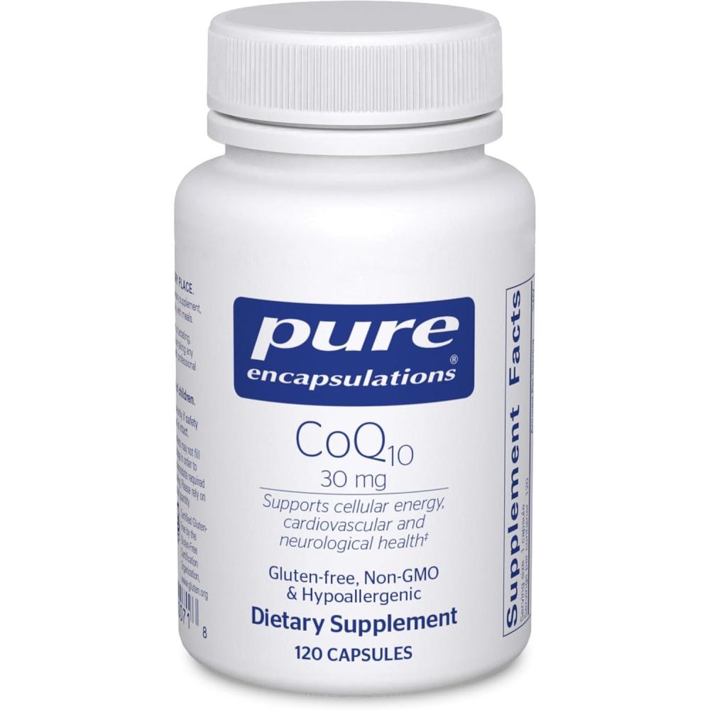 image:imagePure Encapsulations CoQ10 30 mg Coenzyme Q10 Supplement for Energy Antioxidants Brain and Cellular Health Cognition and Cardiovascular Support 120 Capsules