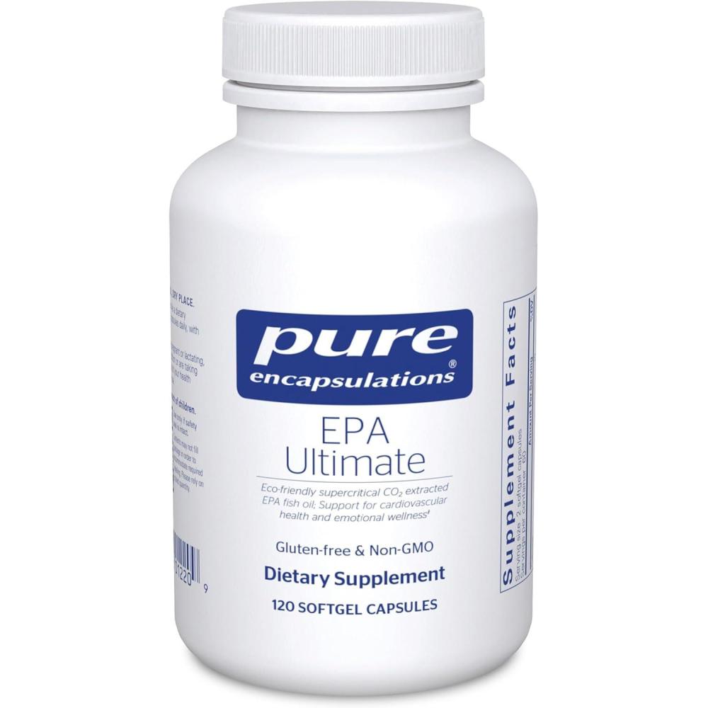 image:imagePure Encapsulations EPA Ultimate EcoFriendly Supercritical CO2 Extracted EPA Fish Oil Concentrate 120 Softgel Capsules