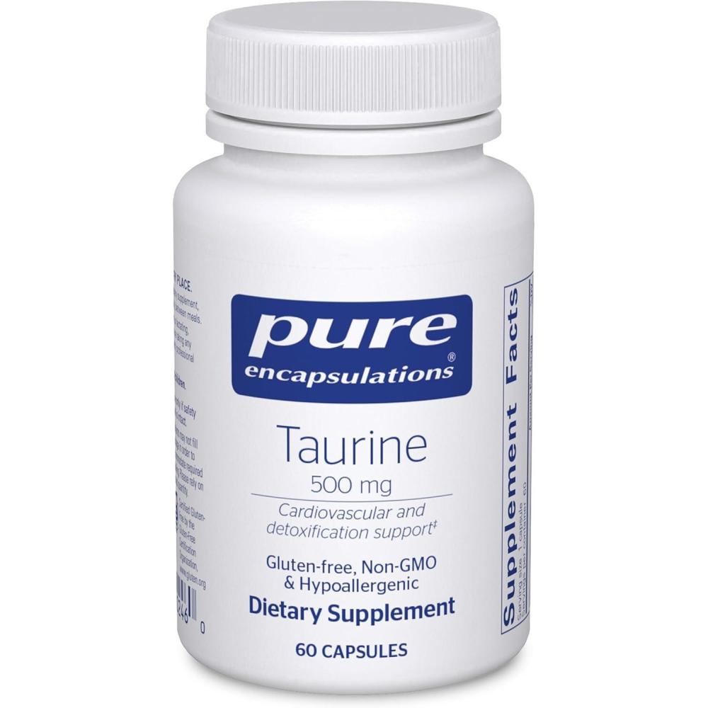 image:imagePure Encapsulations Taurine 500 mg Amino Acid Supplement for Liver Eye Health Antioxidants Heart Brain and Muscles 60 Capsules60 Count Pack of 1