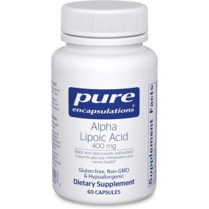 Pure Encapsulations Alpha Lipoic Acid 400 mg | ALA Supplement for Liver Support, Antioxidants, Nerve and Cardiovascular Health, Free Radicals, and Carbohydrate Support* | 60 Capsules(60 Count (Pack of 1))