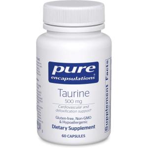 Pure Encapsulations Taurine 500 mg | Amino Acid Supplement for Liver, Eye Health, Antioxidants, Heart, Brain, and Muscles* | 60 Capsules(60 Count (Pack of 1))