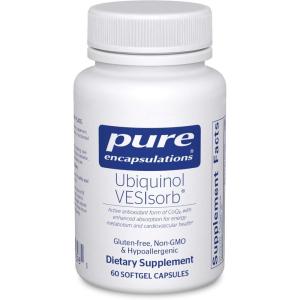 Pure Encapsulations Ubiquinol VESIsorb | Hypoallergenic Supplement | Enhanced Absorption of Active Antioxidant Form of CoQ10 | 60 Caplique Capsules(60 Count (Pack of 1))