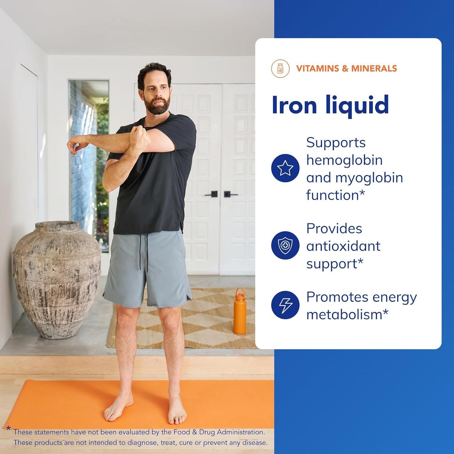 image:imagePure Encapsulations Iron Liquid Hypoallergenic Supplement Supports Hemoglobin and Myoglobin Function 41 fl oz