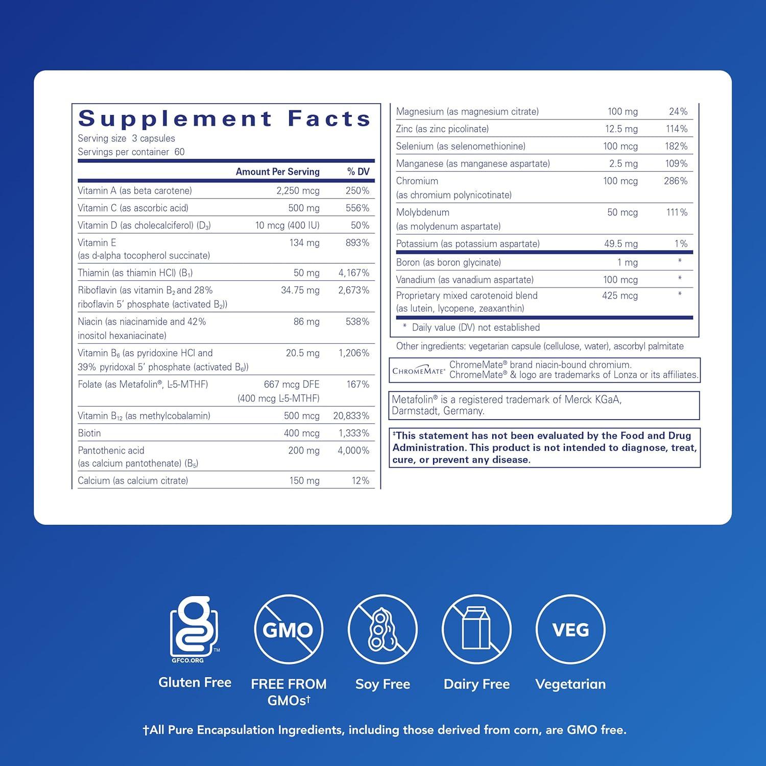 image:imagePure Encapsulations Nutrient 950 Without Copper Iron amp Iodine Antioxidant Multivitamin and Mineral Supplement to Support Optimal Health and Physiological Functions 180 Capsules