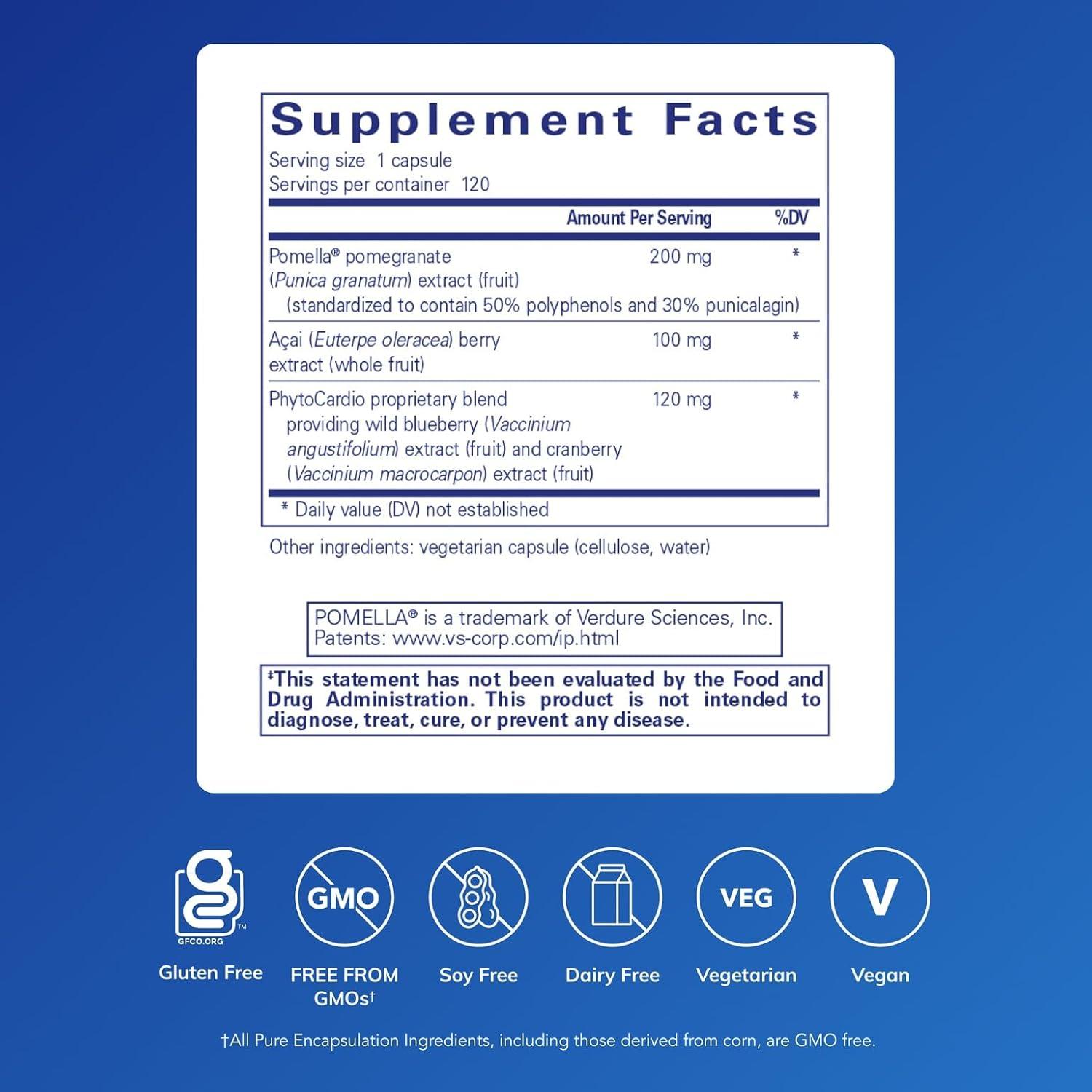 image:imagePure Encapsulations Pomegranate Plus Antioxidant Support for Vascular and Cellular Health 120 Capsules