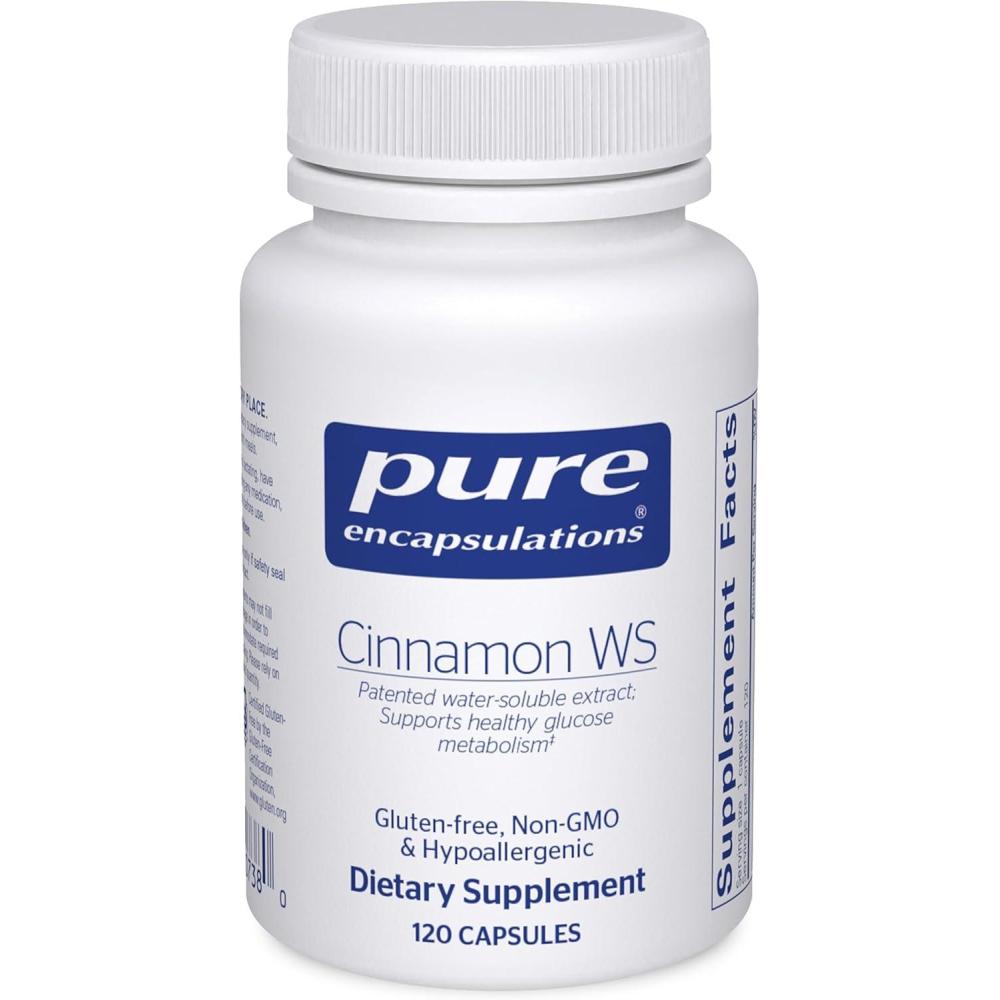 image:imagePure Encapsulations Cinnamon WS Patented WaterSoluble Extract for Healthy Carbohydrate Metabolism 120 Capsules