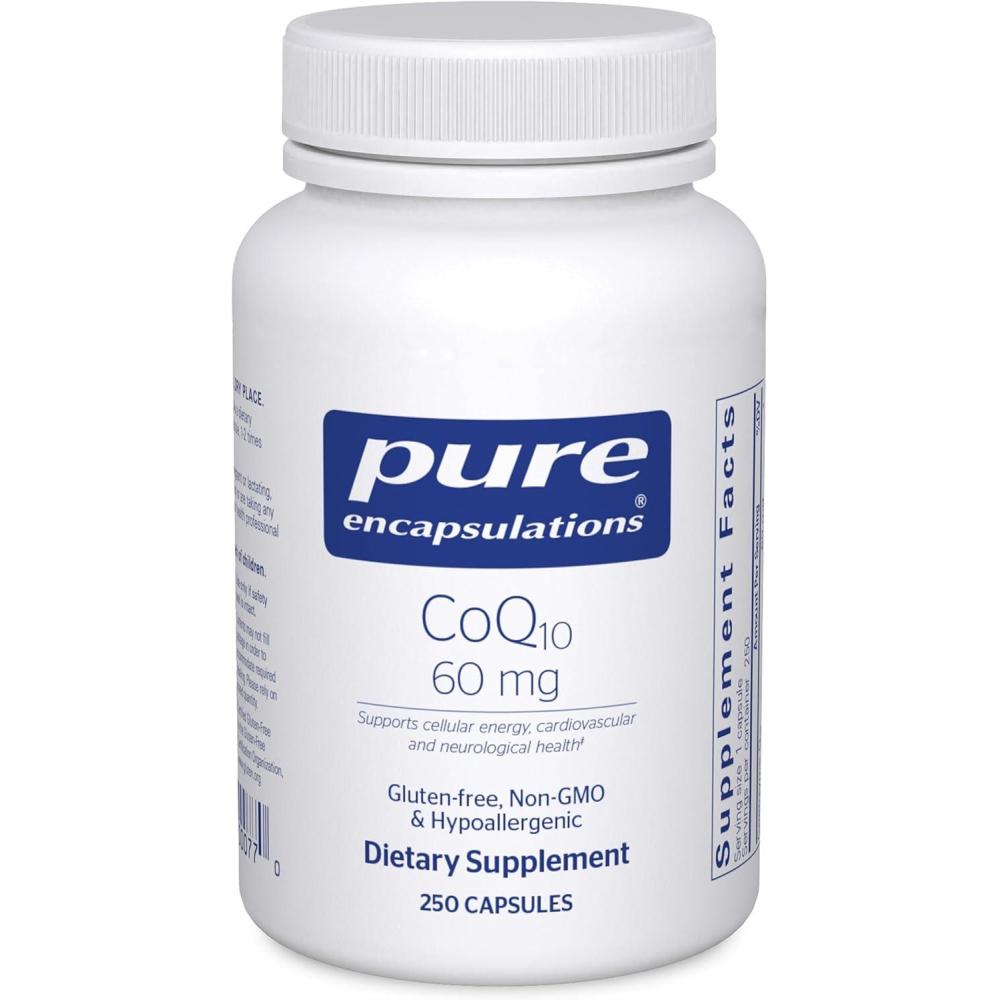 image:imagePure Encapsulations CoQ10 60 mg Coenzyme Q10 Supplement for Energy Antioxidants Brain and Cellular Health Cognition and Cardiovascular Support 250 Capsules250 Count Pack of 1