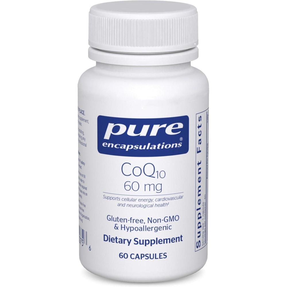 image:imagePure Encapsulations CoQ10 60 mg Coenzyme Q10 Supplement for Energy Antioxidants Brain and Cellular Health Cognition and Cardiovascular Support 250 Capsules60 Count Pack of 1
