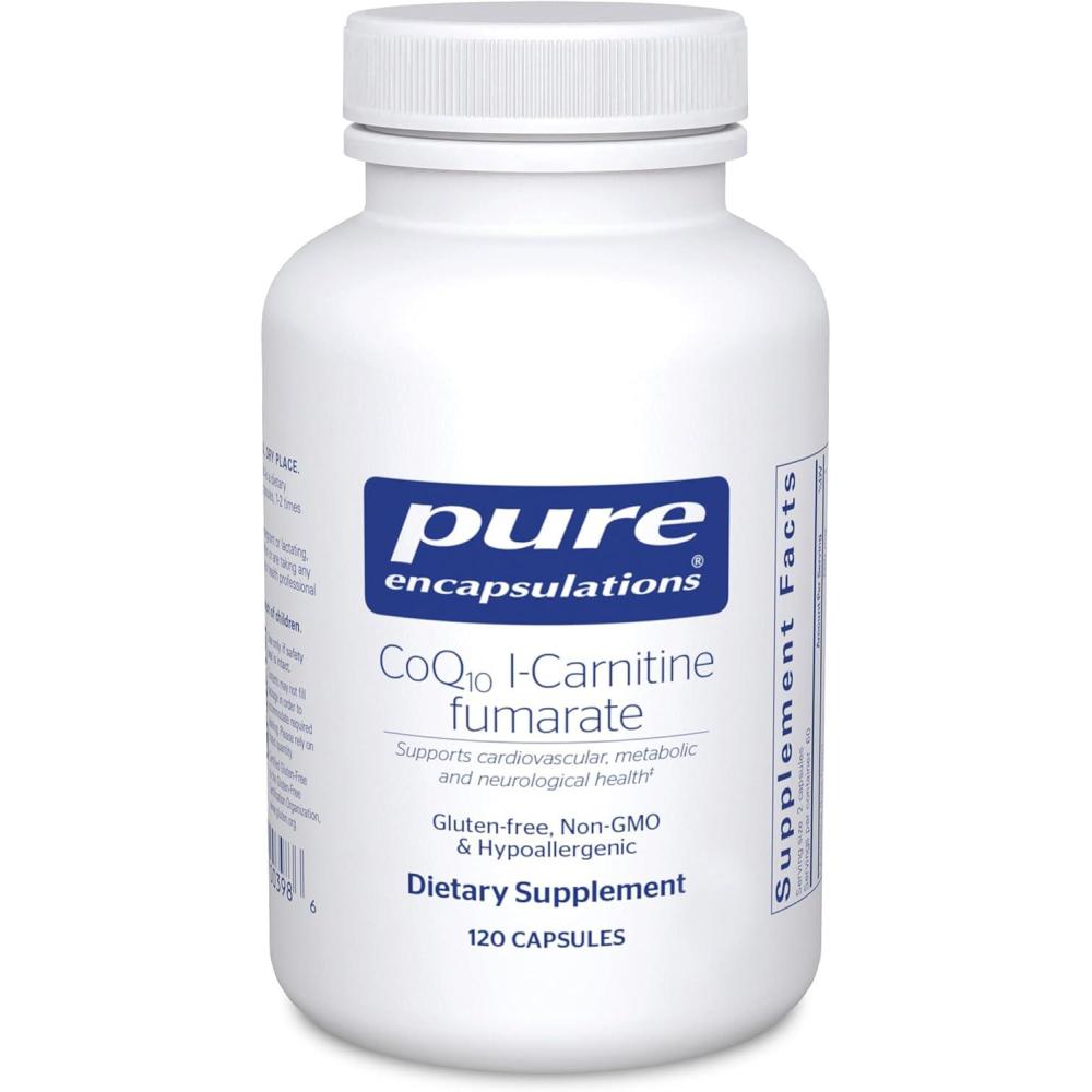 image:imagePure Encapsulations CoQ10 lCarnitine Fumarate UltraCharged Cardiovascular Support 120 Capsules120 Count Pack of 1